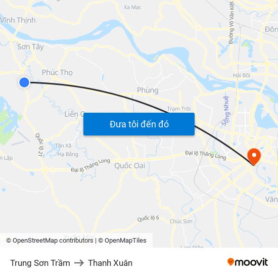 Trung Sơn Trầm to Thanh Xuân map