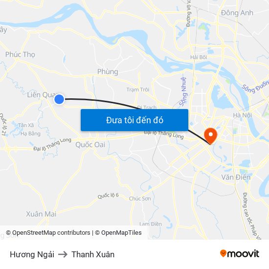 Hương Ngải to Thanh Xuân map