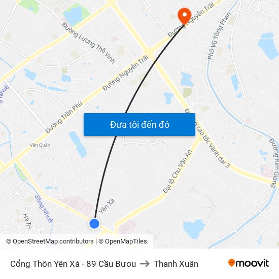 Cổng Thôn Yên Xá - 89 Cầu Bươu to Thanh Xuân map