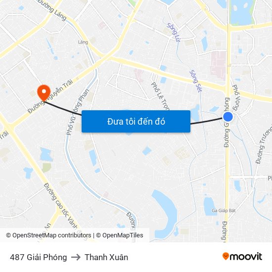 487 Giải Phóng to Thanh Xuân map