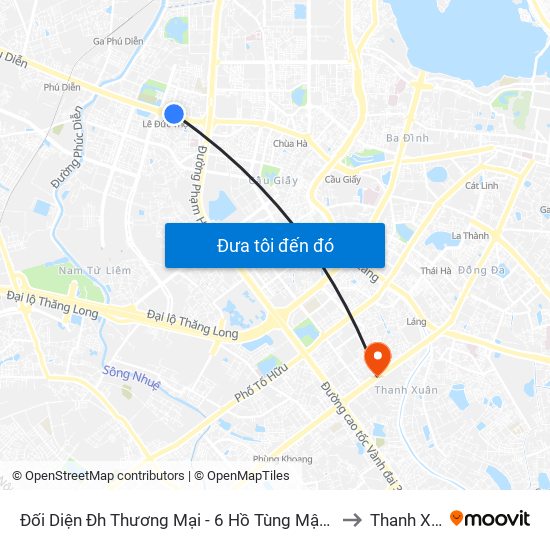 Đối Diện Đh Thương Mại - 6 Hồ Tùng Mậu (Cột Sau) to Thanh Xuân map