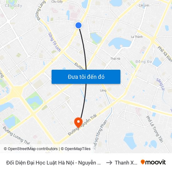 Đối Diện Đại Học Luật Hà Nội - Nguyễn Chí Thanh to Thanh Xuân map