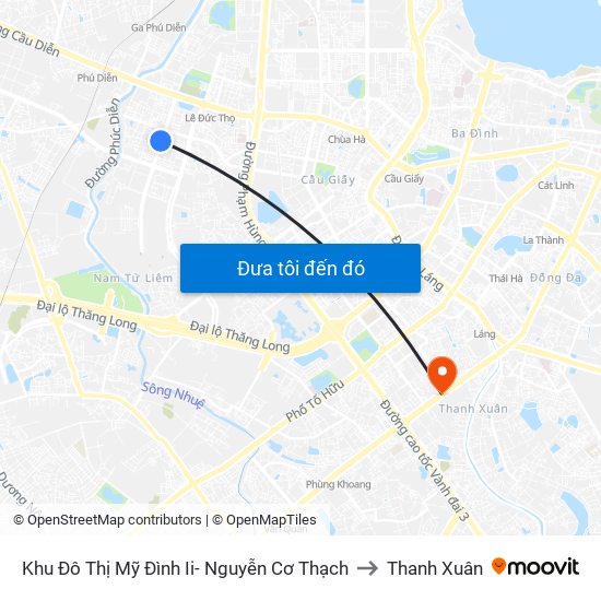 Khu Đô Thị Mỹ Đình Ii- Nguyễn Cơ Thạch to Thanh Xuân map