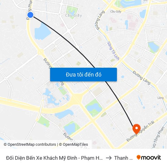 Đối Diện Bến Xe Khách Mỹ Đình - Phạm Hùng (Cột Trước) to Thanh Xuân map