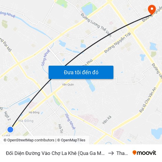 Đối Diện Đường Vào Chợ La Khê (Qua Ga Metro La Khê) - 405 Quang Trung (Hà Đông) to Thanh Xuân map