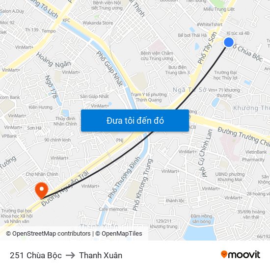 251 Chùa Bộc to Thanh Xuân map