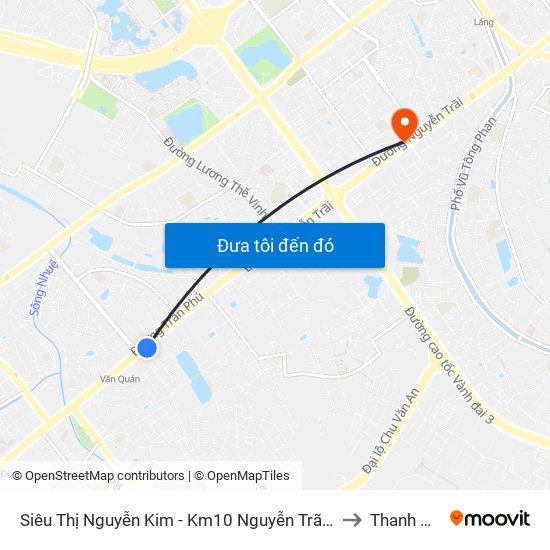 Siêu Thị Nguyễn Kim - Km10 Nguyễn Trãi (Hà Đông) to Thanh Xuân map