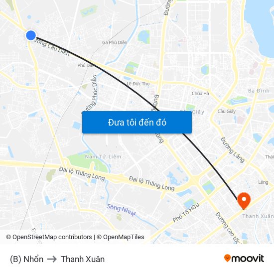 (B) Nhổn to Thanh Xuân map