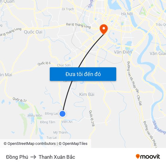 Đồng Phú to Thanh Xuân Bắc map