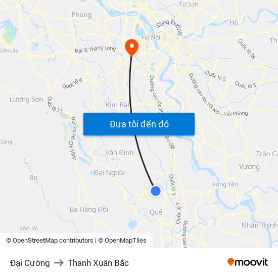 Đại Cường to Thanh Xuân Bắc map