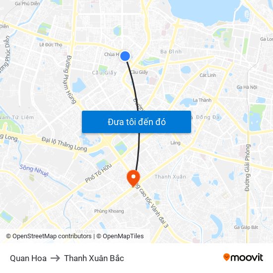 Quan Hoa to Thanh Xuân Bắc map