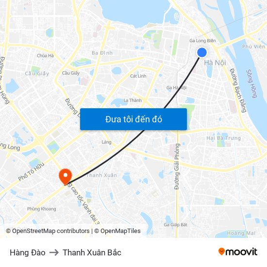 Hàng Đào to Thanh Xuân Bắc map