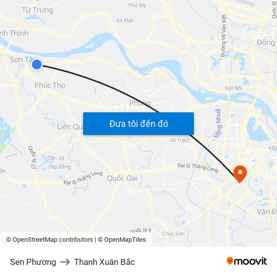 Sen Phương to Thanh Xuân Bắc map