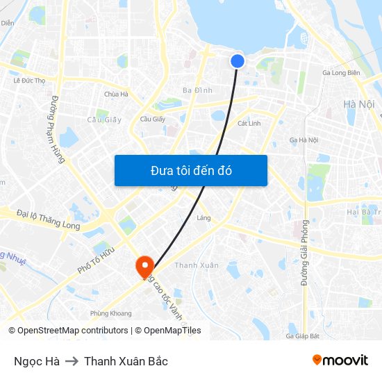 Ngọc Hà to Thanh Xuân Bắc map