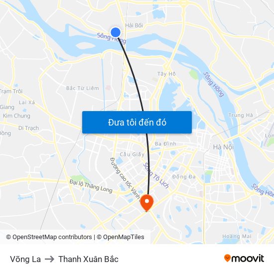 Võng La to Thanh Xuân Bắc map