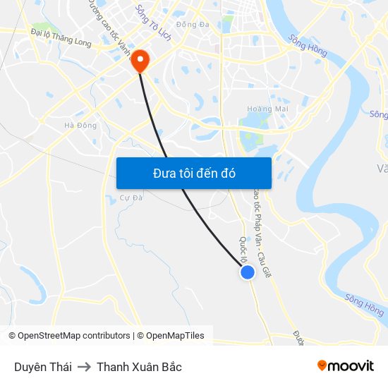 Duyên Thái to Thanh Xuân Bắc map