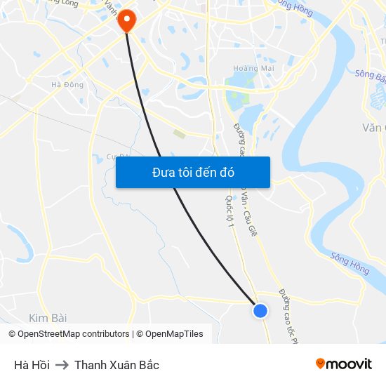 Hà Hồi to Thanh Xuân Bắc map