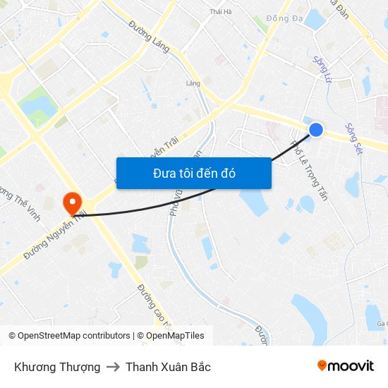 Khương Thượng to Thanh Xuân Bắc map