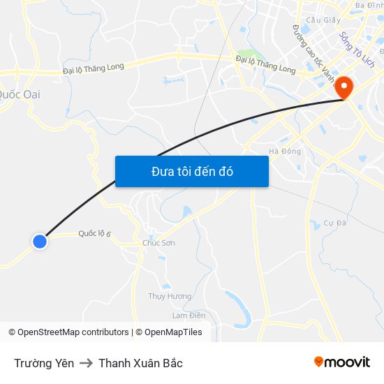 Trường Yên to Thanh Xuân Bắc map