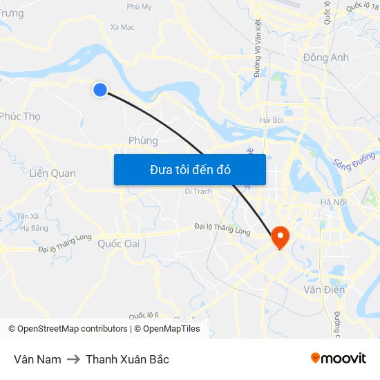 Vân Nam to Thanh Xuân Bắc map