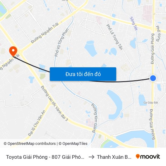 Toyota Giải Phóng - 807 Giải Phóng to Thanh Xuân Bắc map