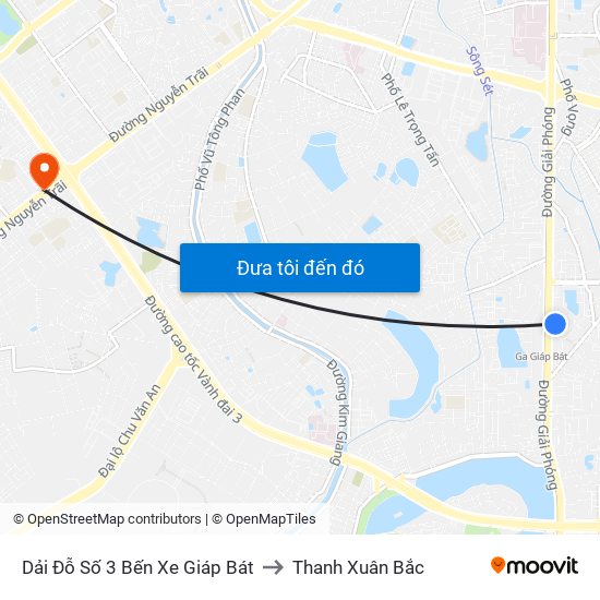 Dải Đỗ Số 3 Bến Xe Giáp Bát to Thanh Xuân Bắc map