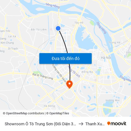 Showroom Ô Tô Trung Sơn (Đối Diện 315 Phạm Văn Đồng) to Thanh Xuân Bắc map