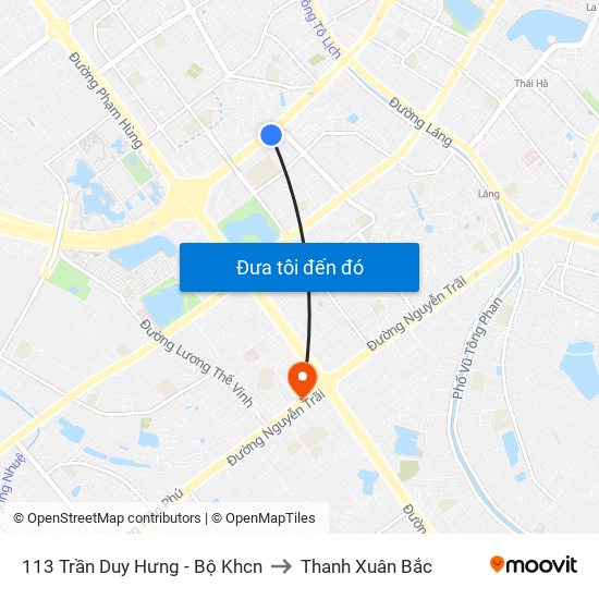 113 Trần Duy Hưng - Bộ Khcn to Thanh Xuân Bắc map