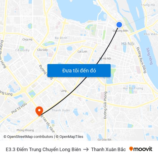 E3.3 Điểm Trung Chuyển Long Biên to Thanh Xuân Bắc map