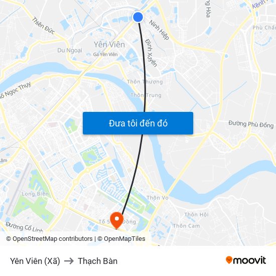 Yên Viên (Xã) to Thạch Bàn map