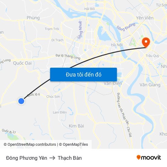 Đông Phương Yên to Thạch Bàn map