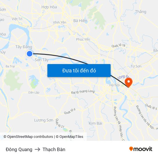 Đông Quang to Thạch Bàn map