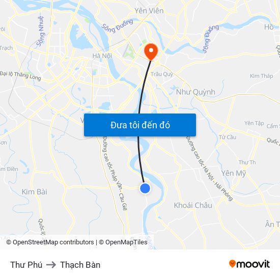 Thư Phú to Thạch Bàn map