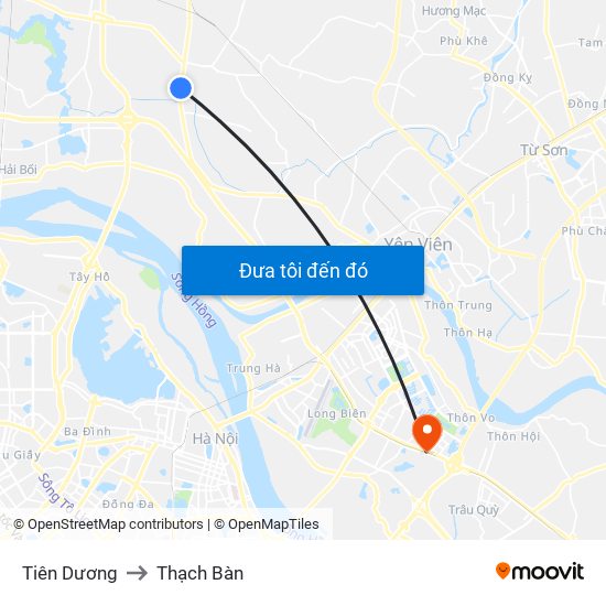 Tiên Dương to Thạch Bàn map