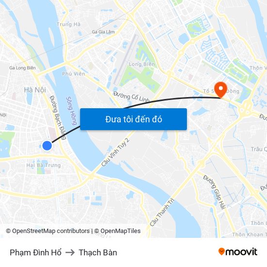 Phạm Đình Hổ to Thạch Bàn map