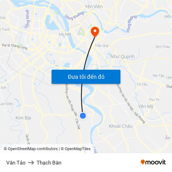 Vân Tảo to Thạch Bàn map