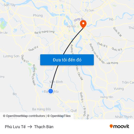 Phù Lưu Tế to Thạch Bàn map