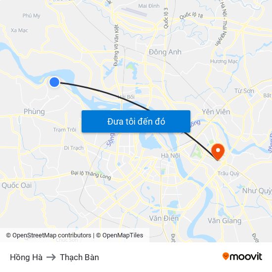 Hồng Hà to Thạch Bàn map