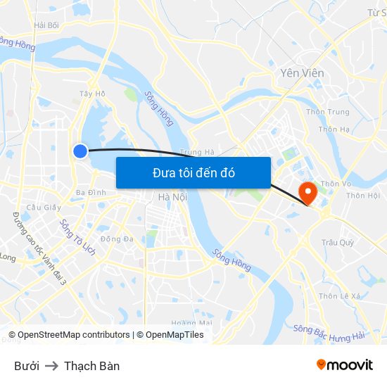 Bưởi to Thạch Bàn map