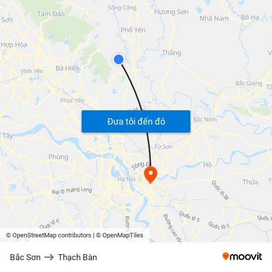 Bắc Sơn to Thạch Bàn map