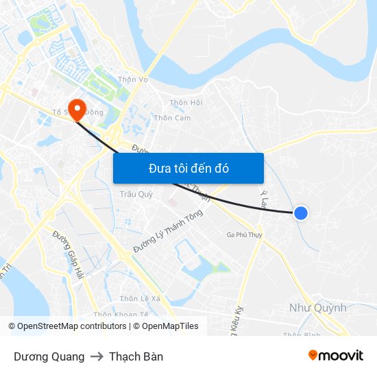 Dương Quang to Thạch Bàn map