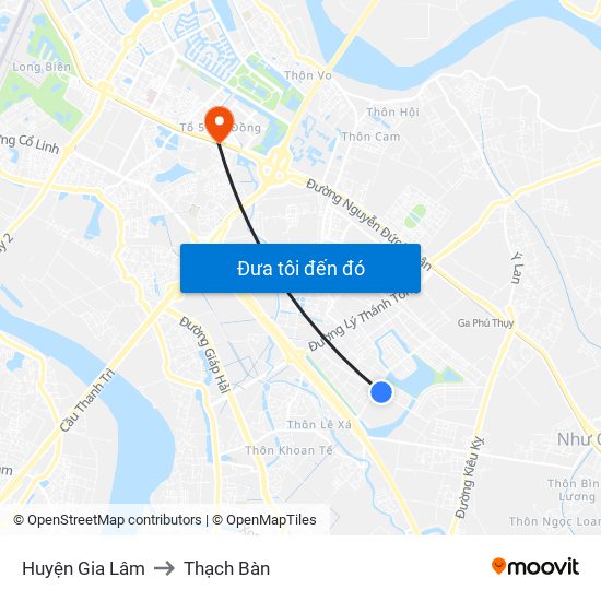 Huyện Gia Lâm to Thạch Bàn map