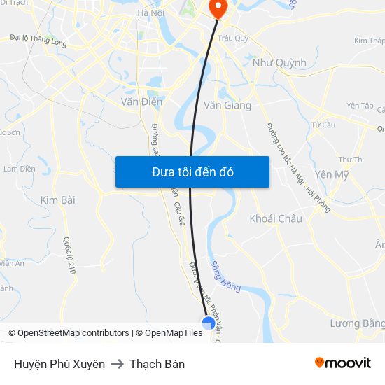 Huyện Phú Xuyên to Thạch Bàn map