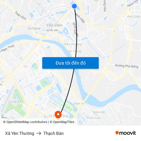 Xã Yên Thường to Thạch Bàn map