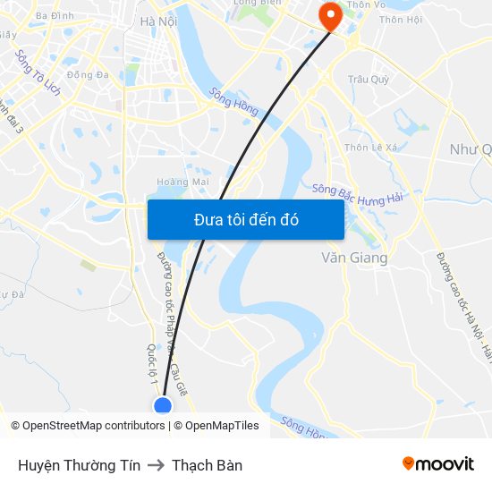 Huyện Thường Tín to Thạch Bàn map