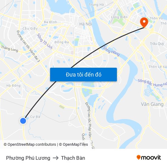 Phường Phú Lương to Thạch Bàn map