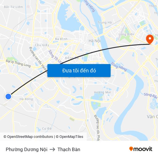 Phường Dương Nội to Thạch Bàn map