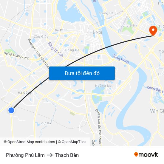 Phường Phú Lãm to Thạch Bàn map