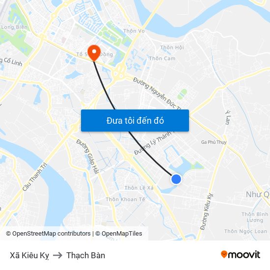 Xã Kiêu Kỵ to Thạch Bàn map