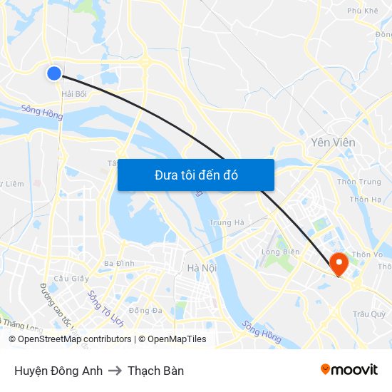 Huyện Đông Anh to Thạch Bàn map